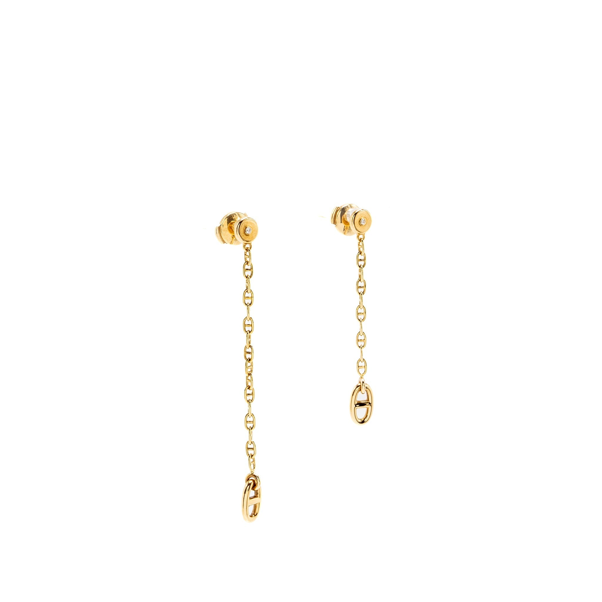 HERMES NEW FARANDOLE EARRINGS YELLOW GOLD, DIAMONDS