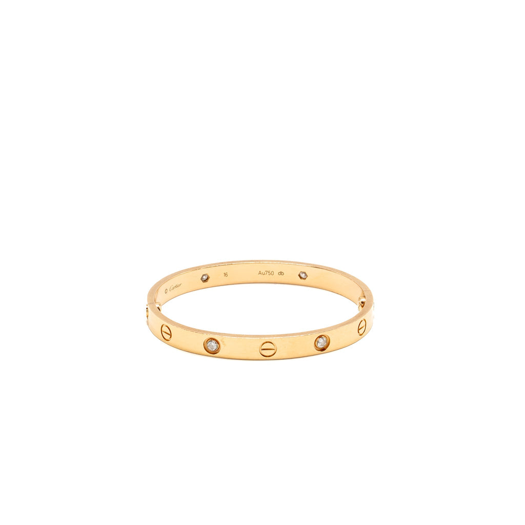 CARTIER LOVE BRACELET ROSE GOLD WITH 4 DIAMONDS
