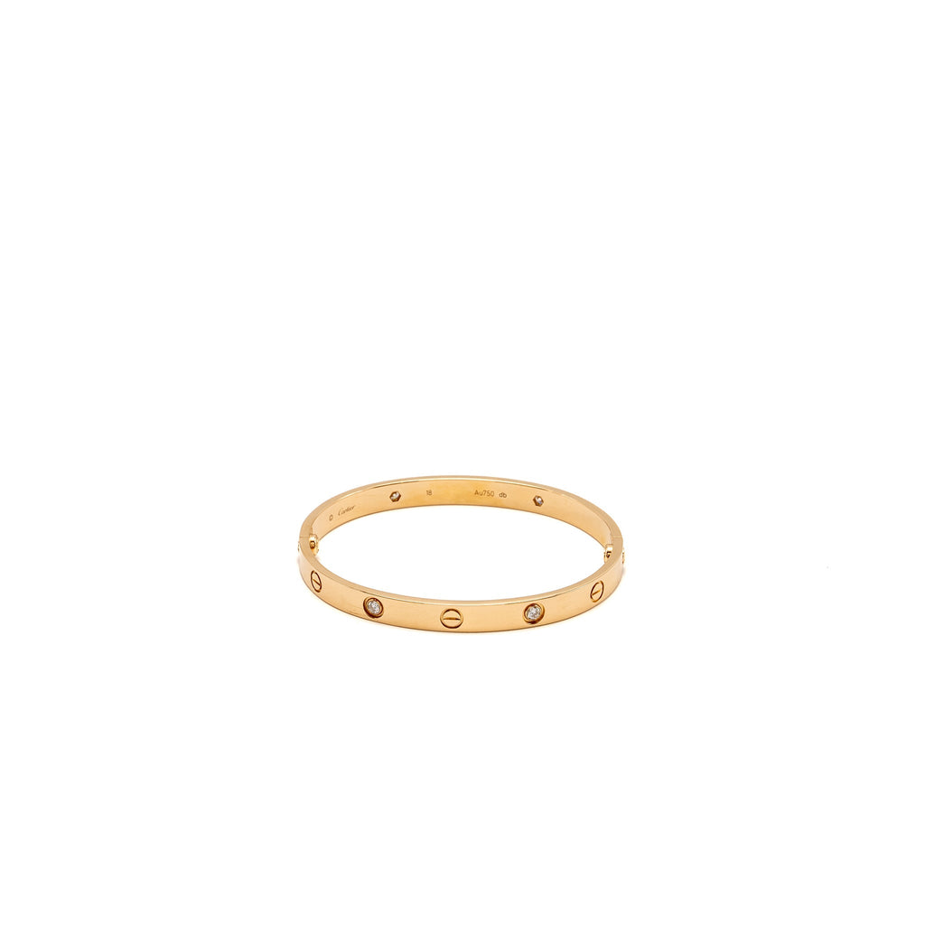 CARTIER LOVE BRACELET ROSE GOLD, 4 DIAMONDS