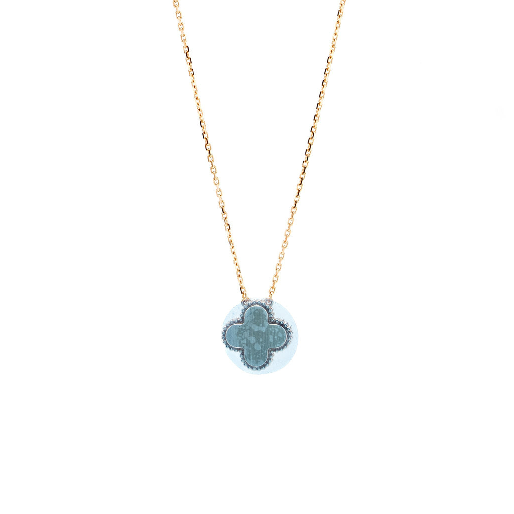 VAN CLEEF & ARPELS 2023 ALHAMBRA HOLIDAY LIMITED PENDANT SILVER OBSIDIAN AU750 ROSE GOLD DIAMOND