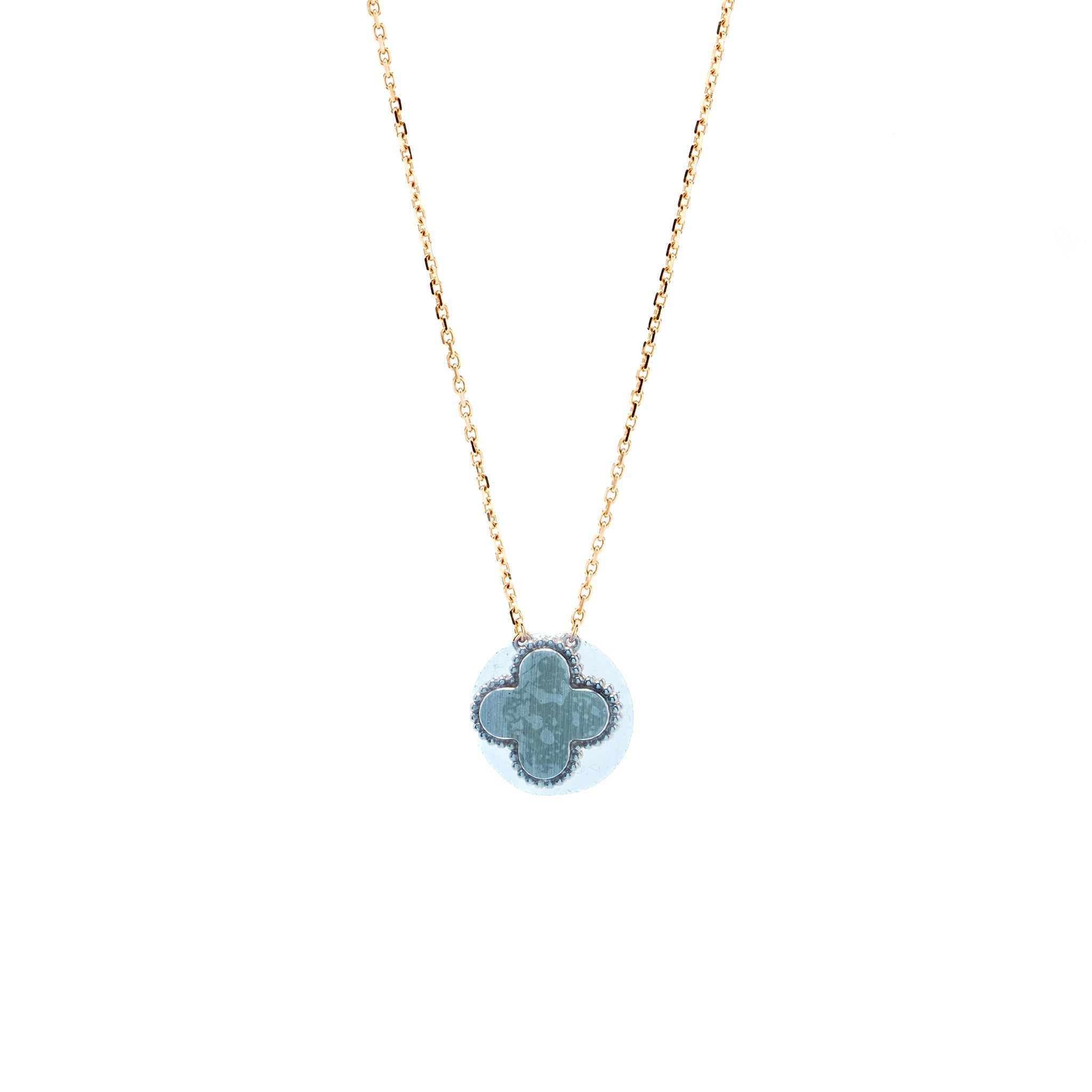 VAN CLEEF & ARPELS 2023 ALHAMBRA HOLIDAY LIMITED PENDANT SILVER OBSIDIAN AU750 ROSE GOLD DIAMOND