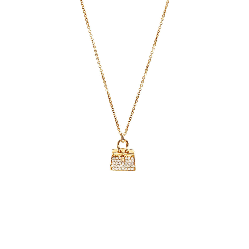 HERMES AMULETTES BIRKIN PENDANT ROSE GOLD DIAMONDS