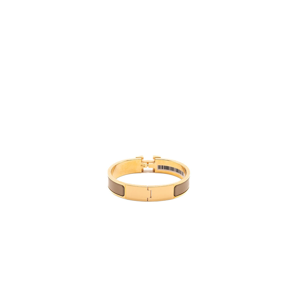 HERMES CLIC H BRACELET CHATAIGNE RGHW