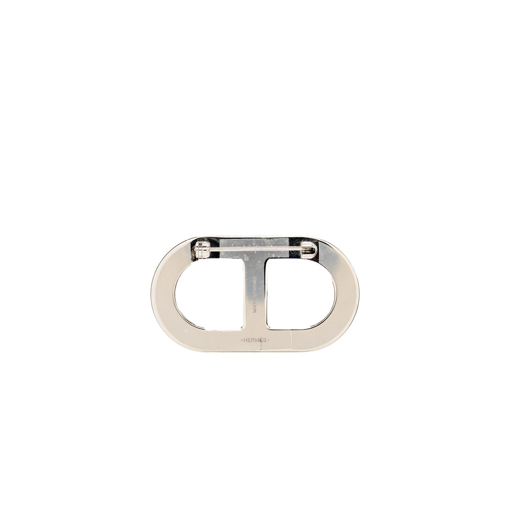 HERMES CHAINE D’ANCRE BROOCH EPSOM BLACK SHW