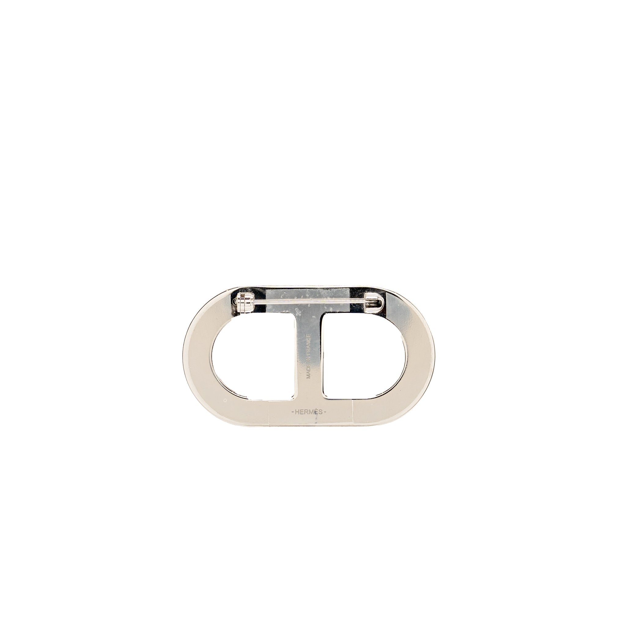 HERMES CHAINE D’ANCRE BROOCH EPSOM BLACK SHW