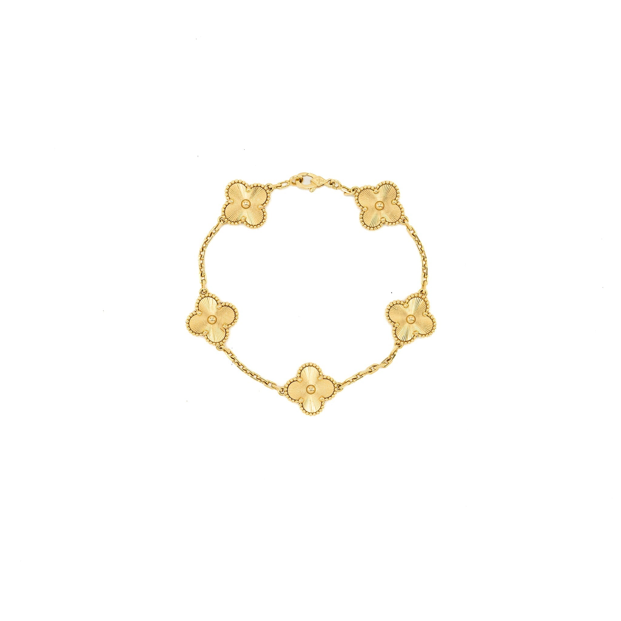 VAN CLEEF AND ARPELS VINTAGE ALHAMBRA BRACELET 5 MOTIFS 18K YELLOW GOLD
