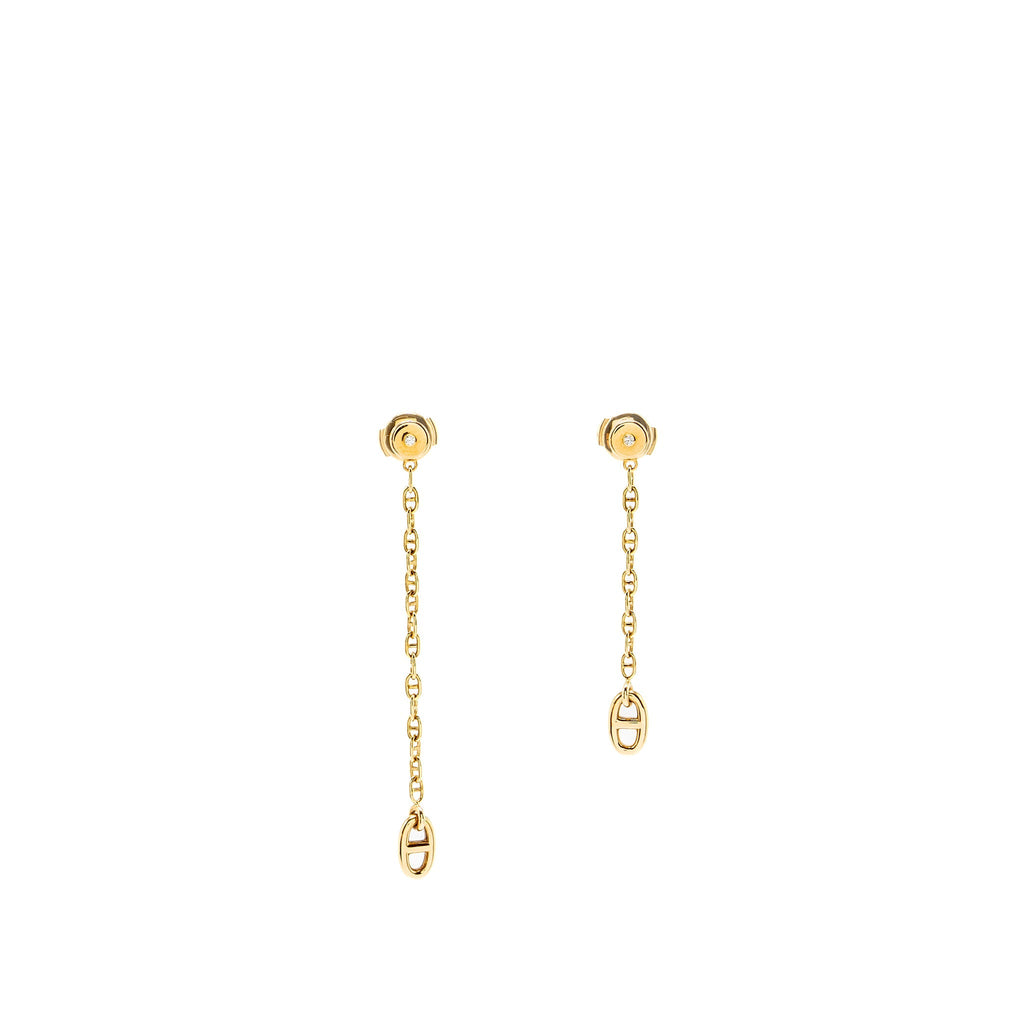 HERMES NEW FARANDOLE EARRINGS YELLOW GOLD, DIAMONDS