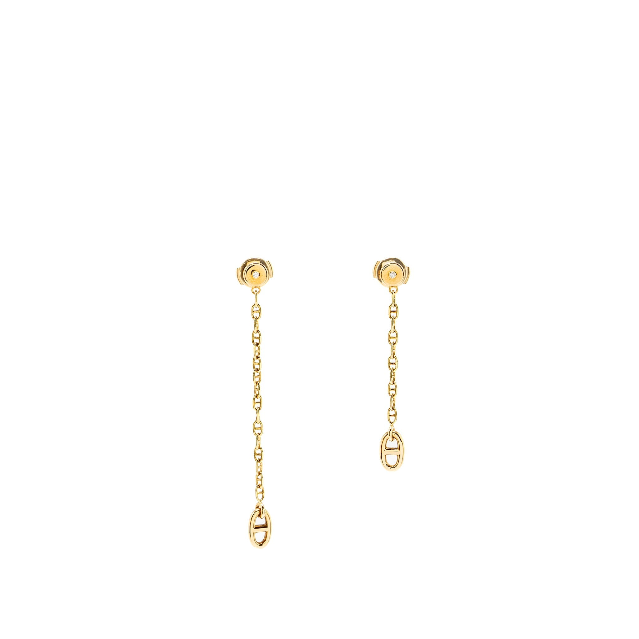 HERMES NEW FARANDOLE EARRINGS YELLOW GOLD, DIAMONDS