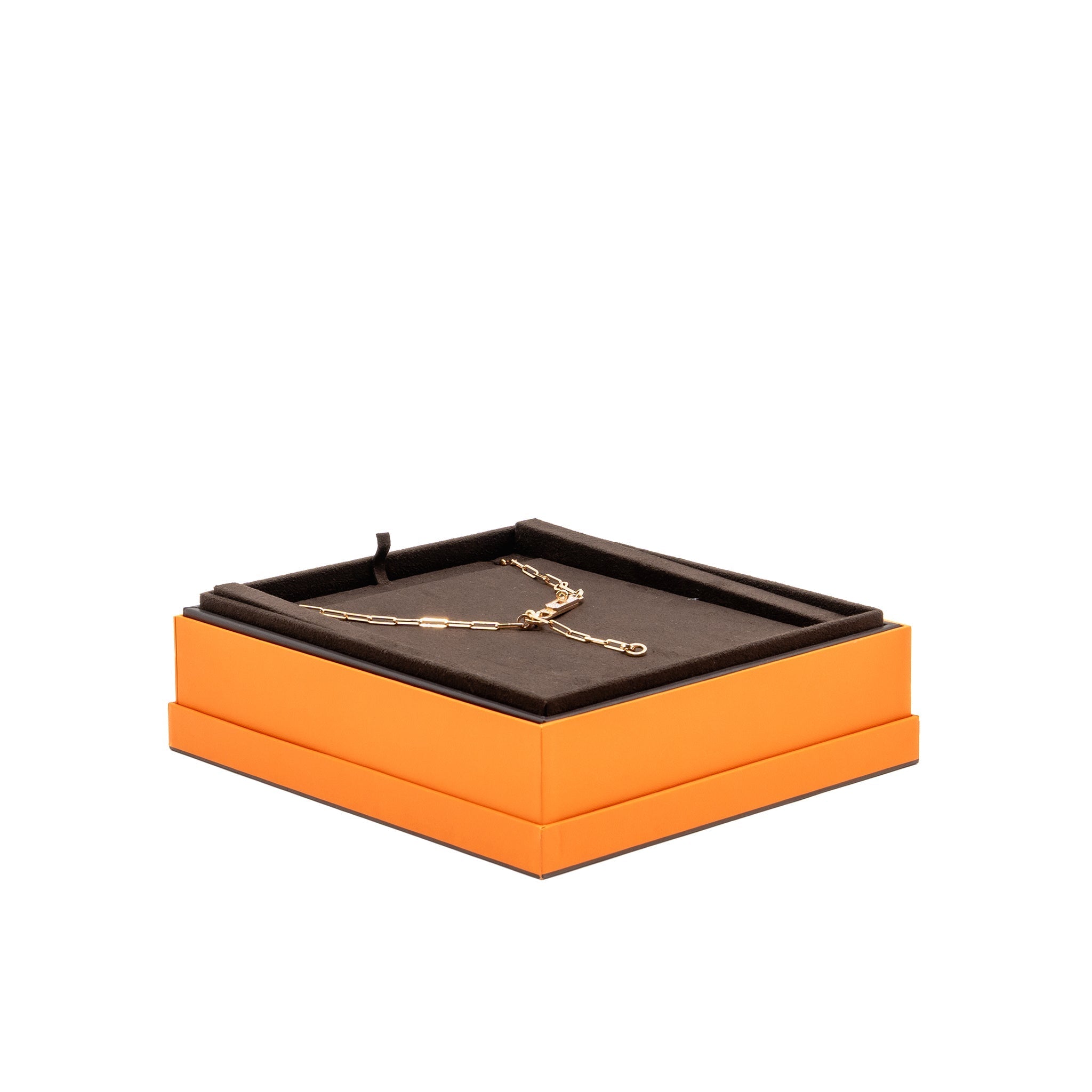 HERMES KELLY CHAINE LARIAT NECKLACE, SMALL MODEL ROSE GOLD, DIAMONDS