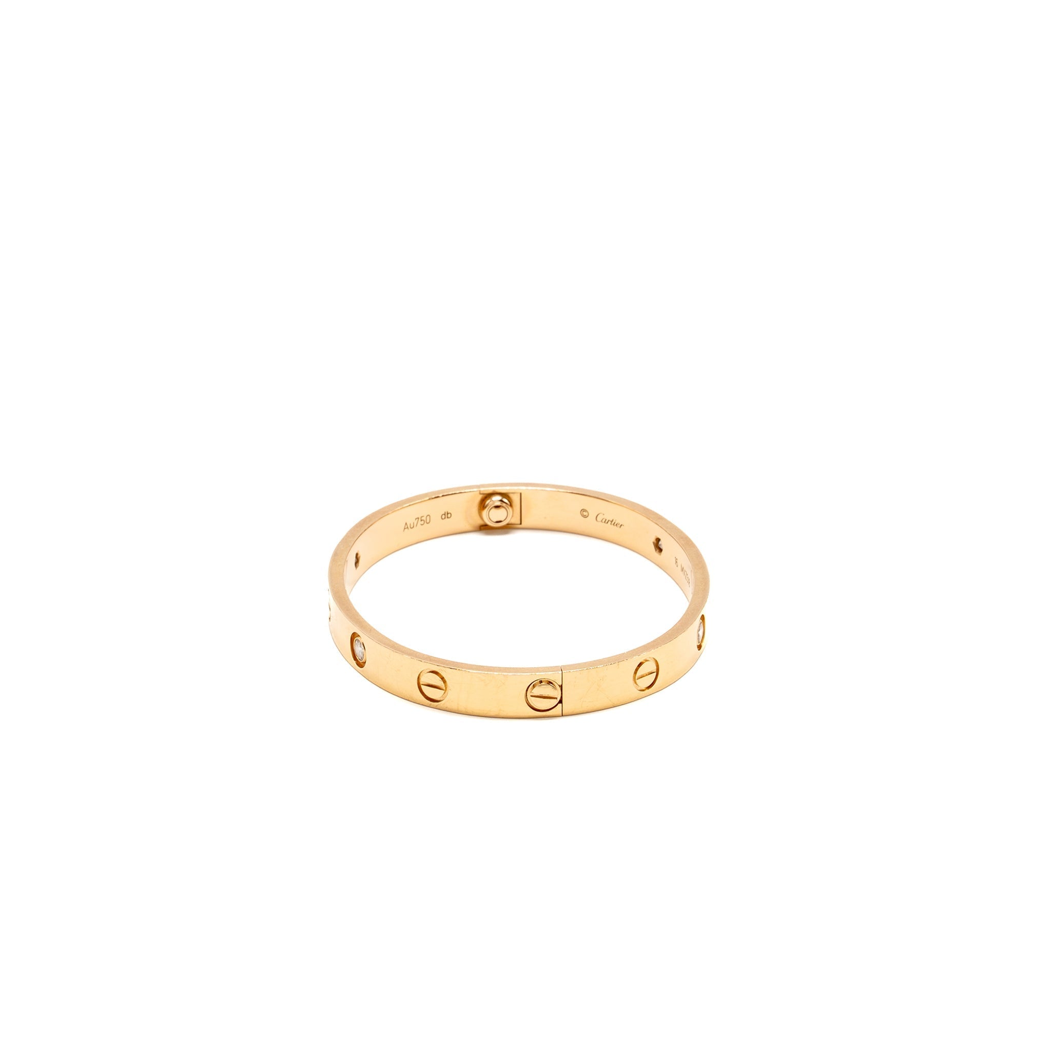 CARTIER LOVE BRACELET ROSE GOLD WITH 4 DIAMONDS