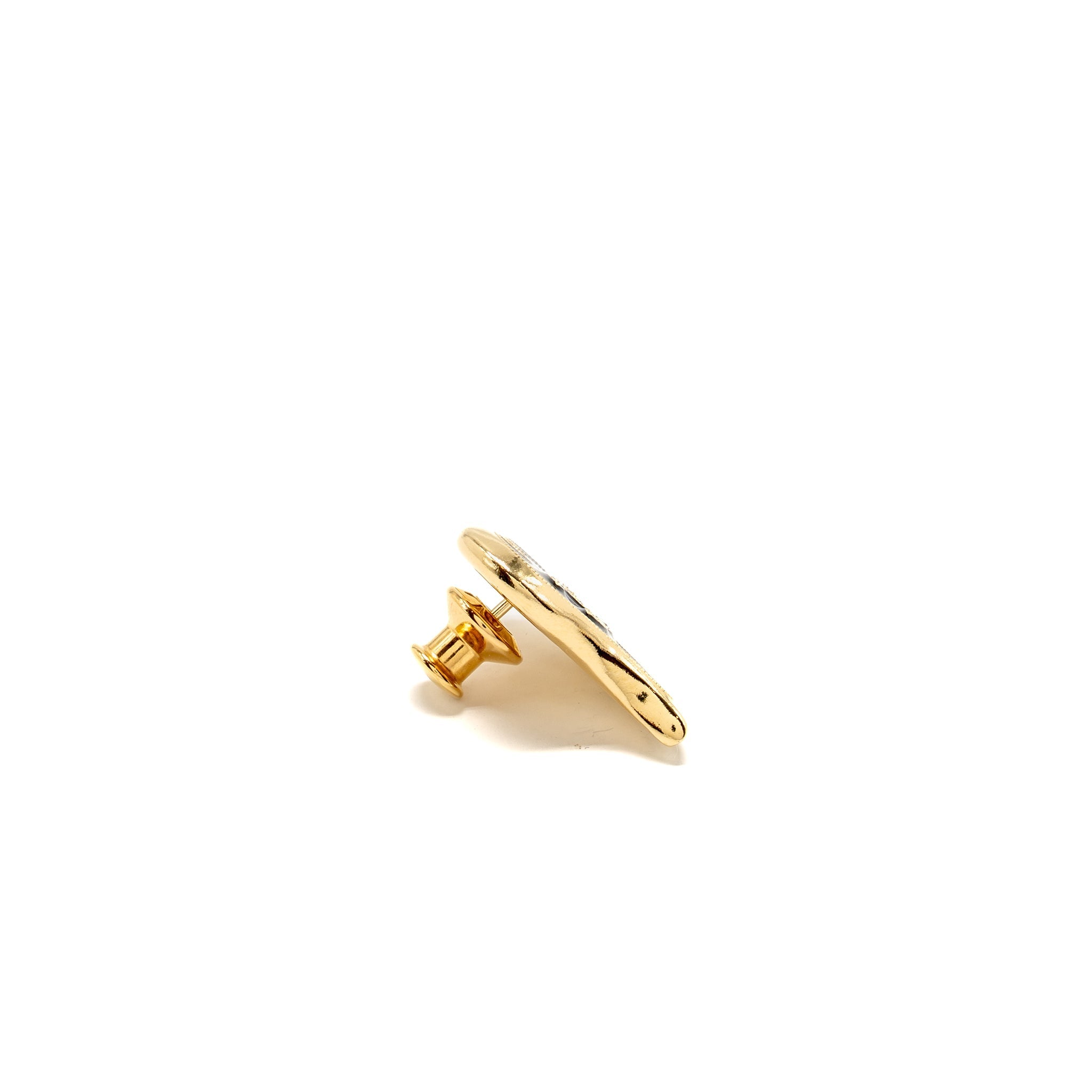 CHANEL HEART CC BROOCH CRYSTAL BLACK GOLD TONE