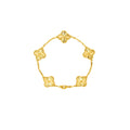 VAN CLEEF AND ARPELS VINTAGE ALHAMBRA BRACELET, 5 MOTIF 18K YELLOW GOLD