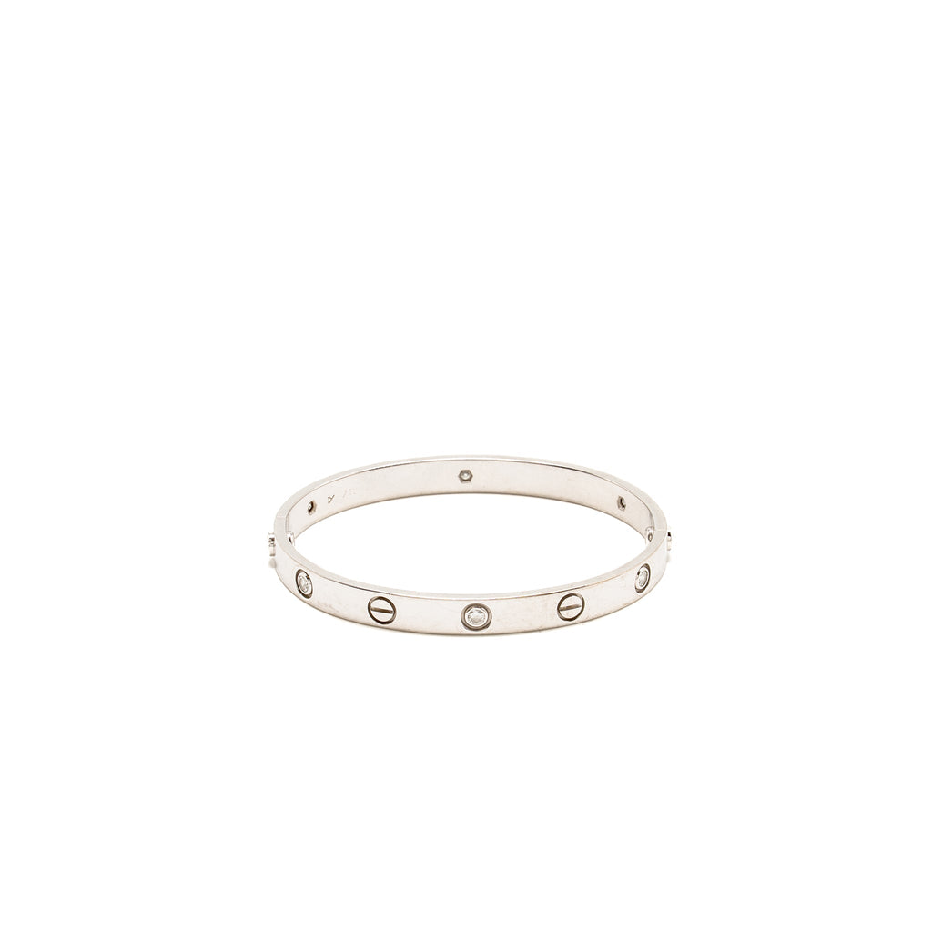 CARTIER LOVE BRACELET WHITE GOLD 6 DIAMONDS