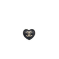 CHANEL 22K HEART SHAPE CC LOGO BROOCH LAMBSKIN LGHW