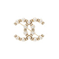 CHANEL CC BROOCH PEARL/CRYSTAL LIGHT GOLD TONE