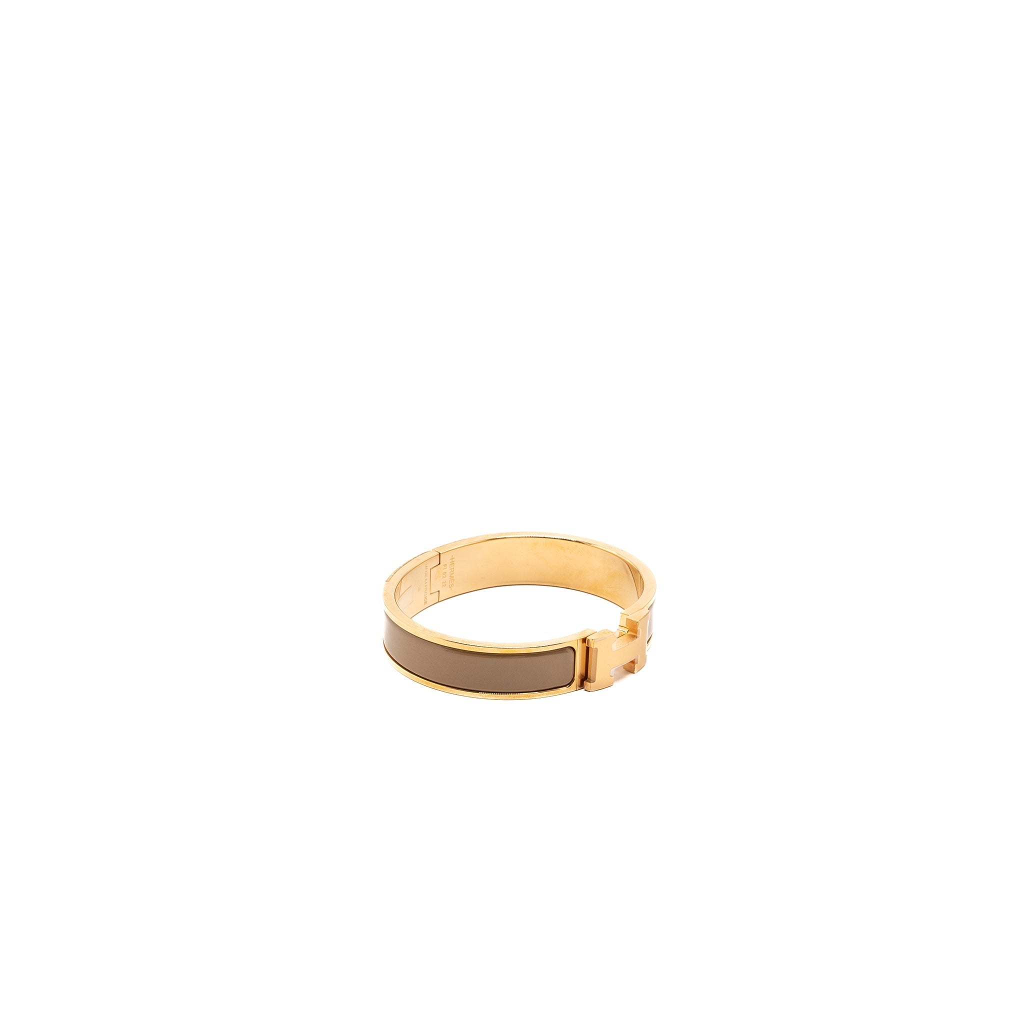 HERMES CLIC H BRACELET CHATAIGNE RGHW