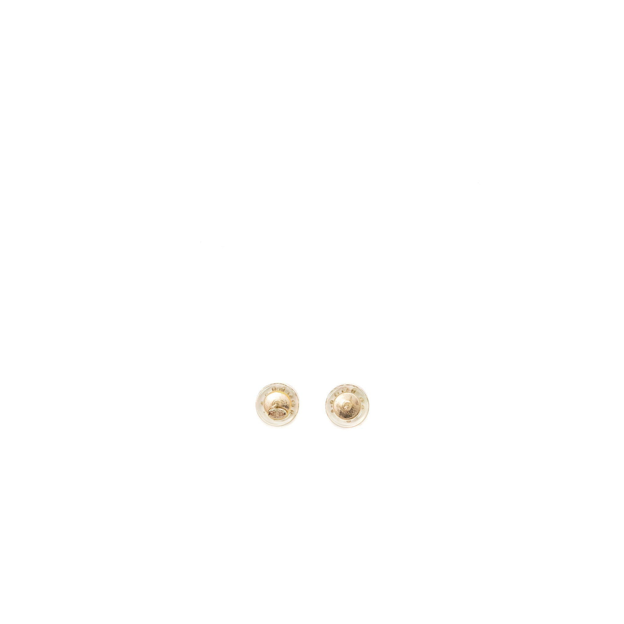 CHANEL MINI ROUND WITH CC LOGO RAINBOW EARRINGS LIGHT GOLD TONE