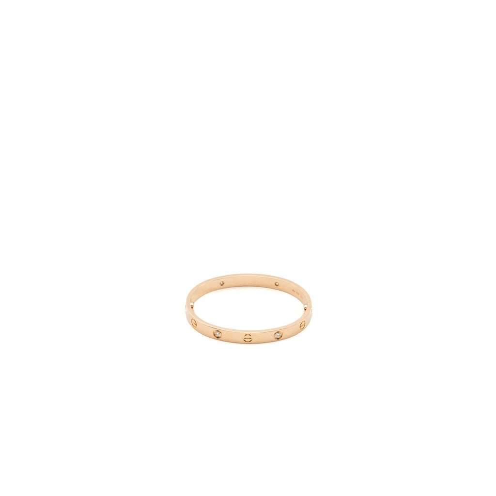 CARTIER LOVE BRACELET ROSE GOLD 4 DIAMONDS