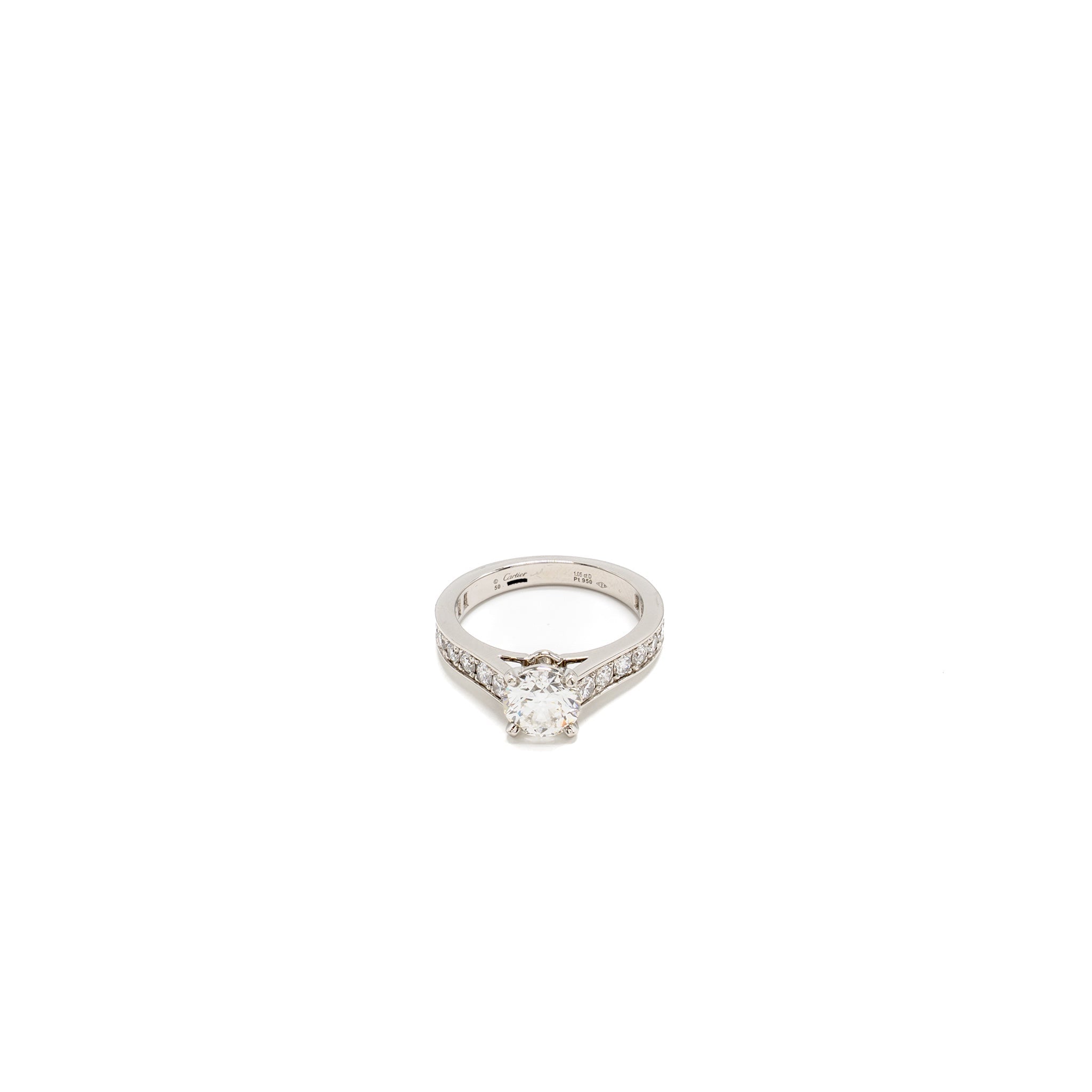 CARTIER SOLITAIRE PLATINUM 1895 RING 1.05CT G COLOR VVS2 PLATINUM DIAMONDS