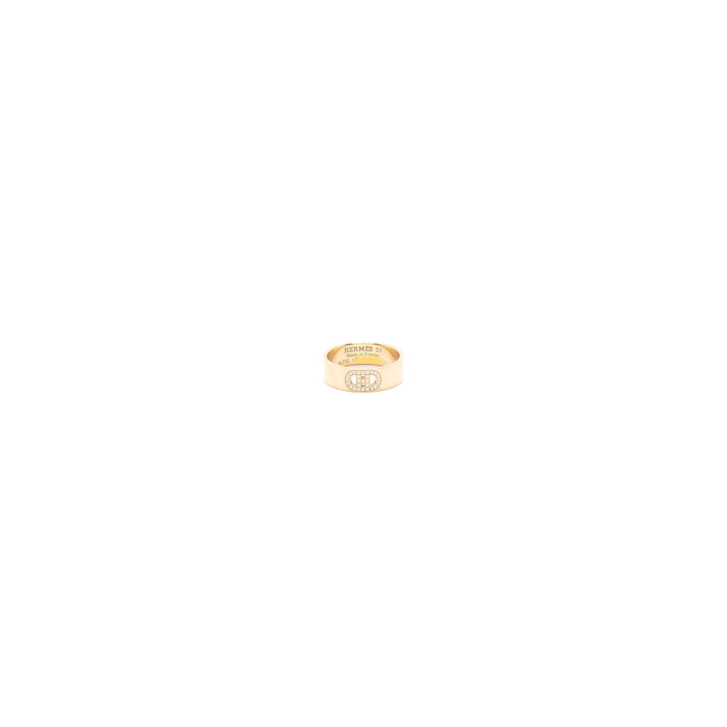 HERMES H D’ANCRE RING ROSE GOLD WITH DIAMONDS