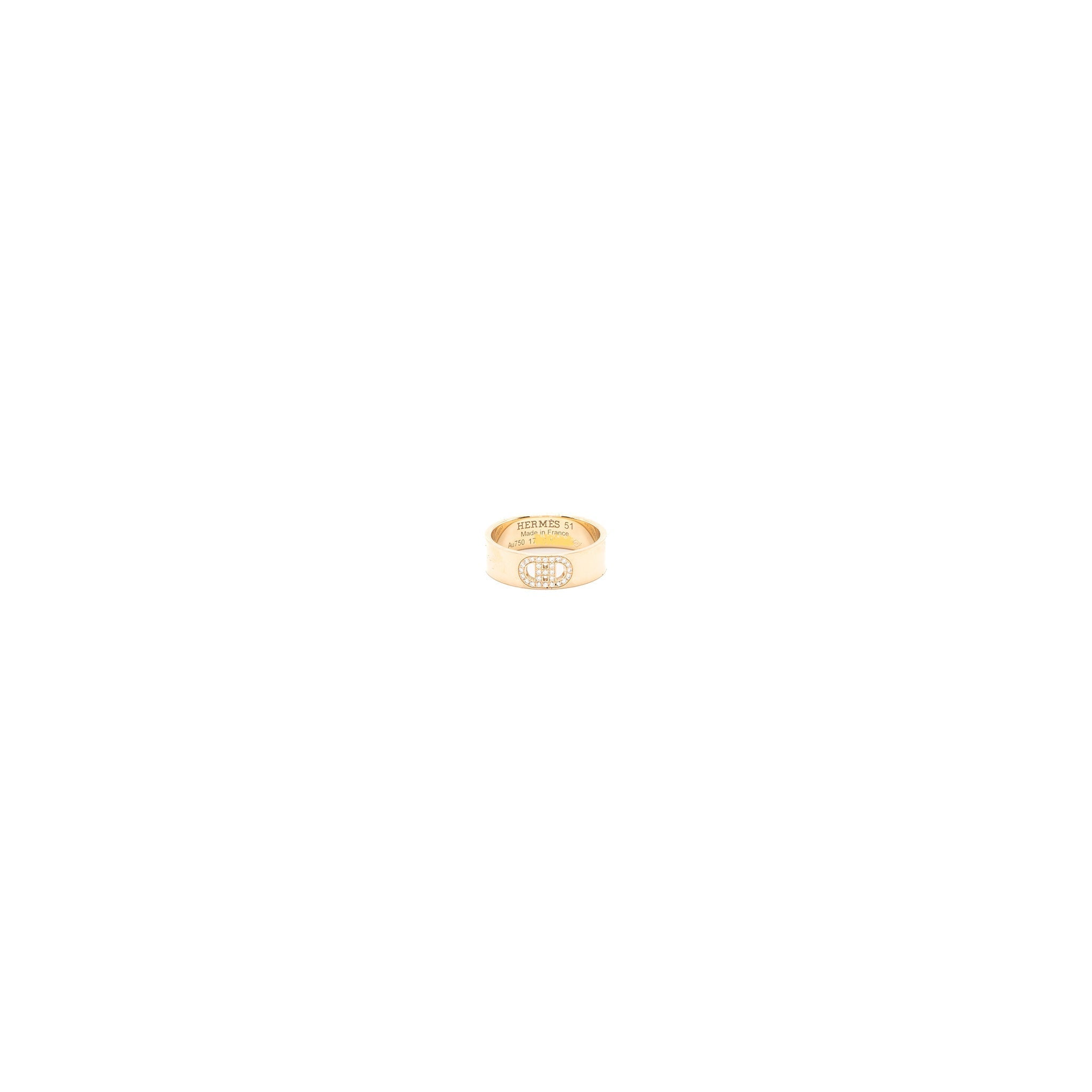 HERMES H D’ANCRE RING ROSE GOLD WITH DIAMONDS