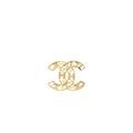 CHANEL LETTER & CC LOGO CRYSTAL BROOCH GHW