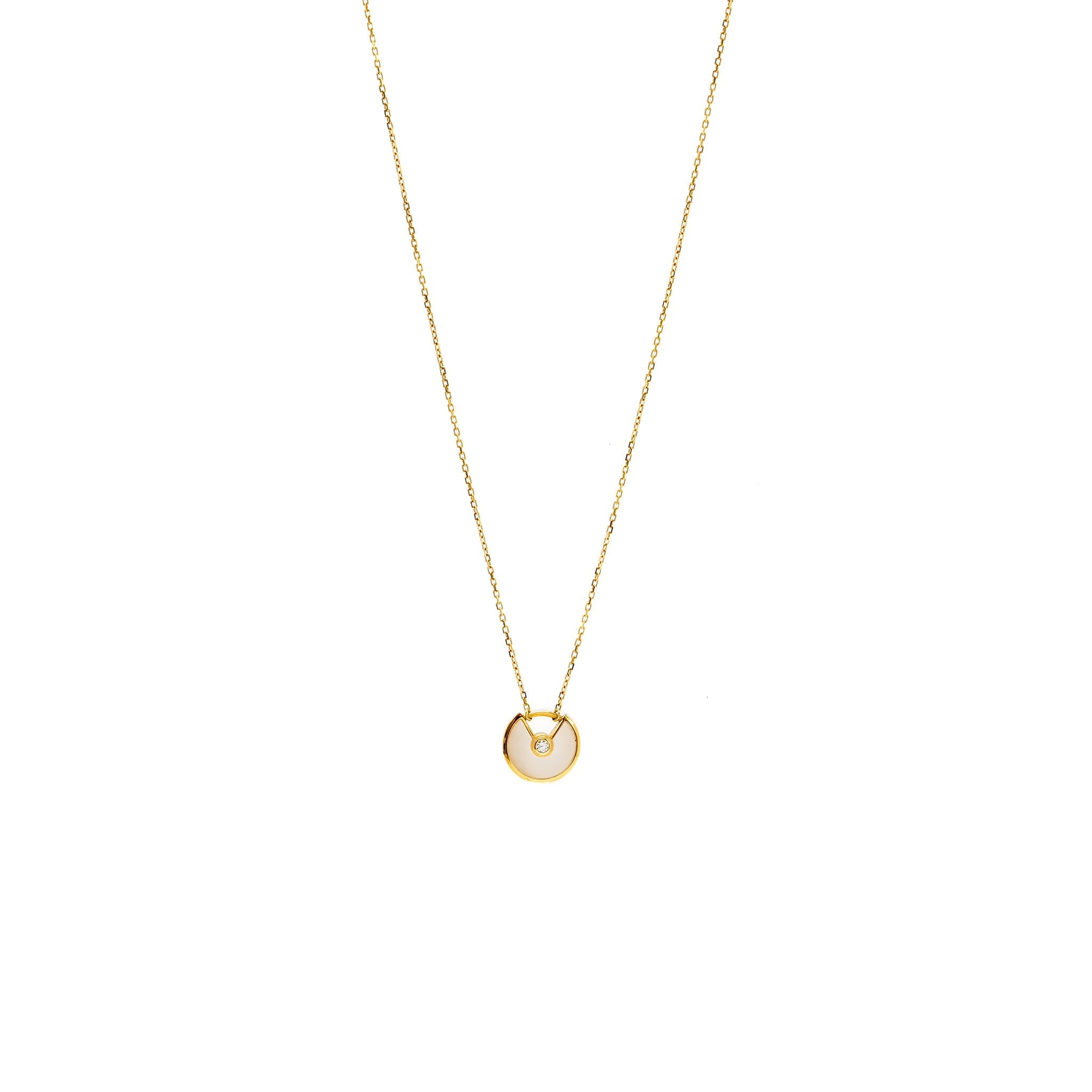 CARTIER AMULETTE DE CARTIER NECKLACE, XS MODEL MOTHER OF PEARL / YELLOW GOLD / DIAMOND