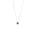 VAN CLEEF & ARPELS 2019 HOLIDAY LIMITED VINTAGE ALHAMBRA PENDANT YELLOW GOLD/BLUE PORCELAIN,DIAMOND