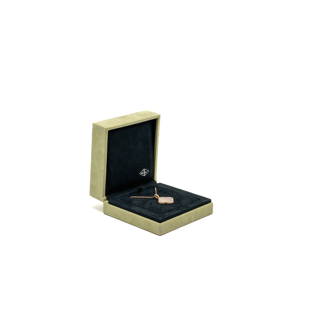 VAN CLEEF & ARPELS MAGIC ALHAMBRA NECKLACE GREY MOTHER OF PEARL ROSE GOLD