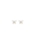 GRAFF BUTTERFLY SILHOUETTE DIAMOND MINI STUD EARRINGS WHITE GOLD