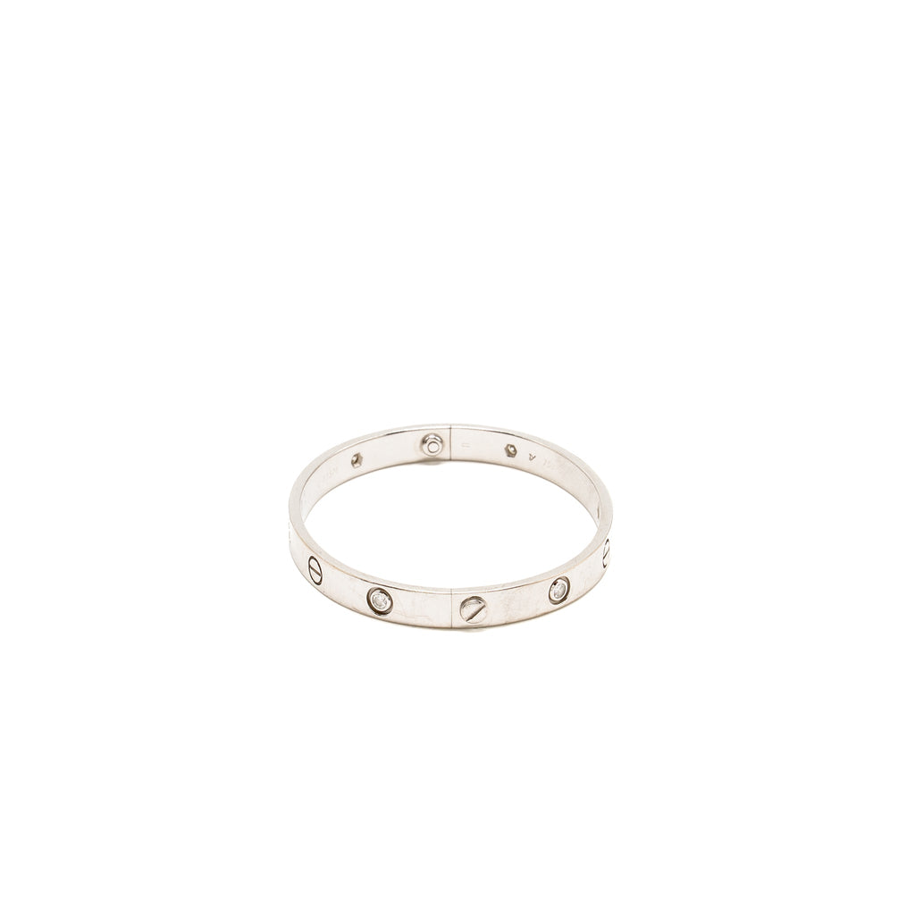 CARTIER LOVE BRACELET WHITE GOLD 6 DIAMONDS
