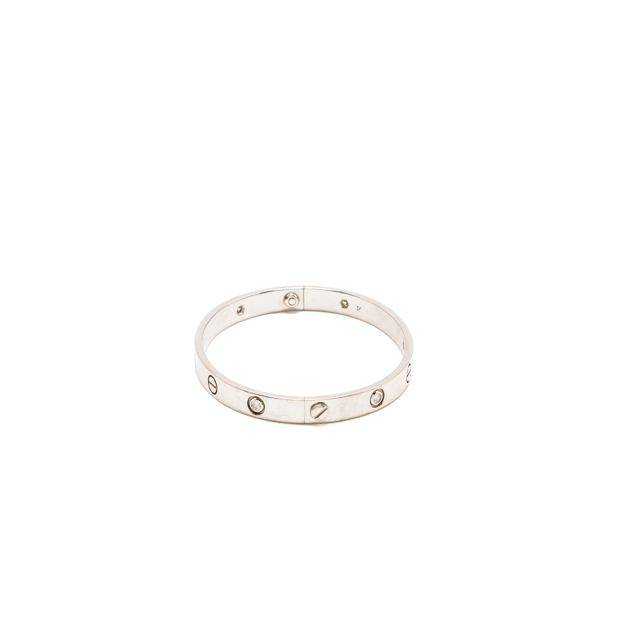 CARTIER LOVE BRACELET WHITE GOLD 6 DIAMONDS