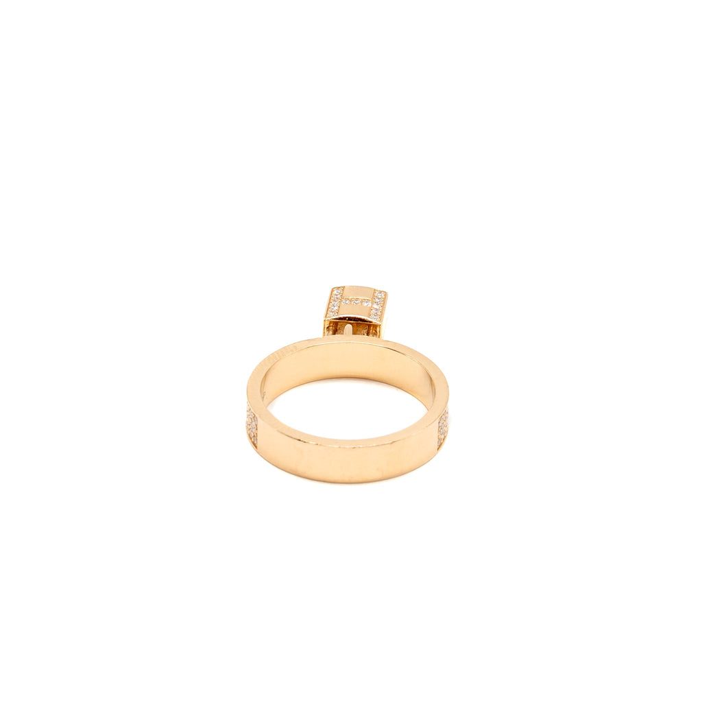 HERMES KELLY CLOCHETTE RING ROSE GOLD WITH DIAMONDS