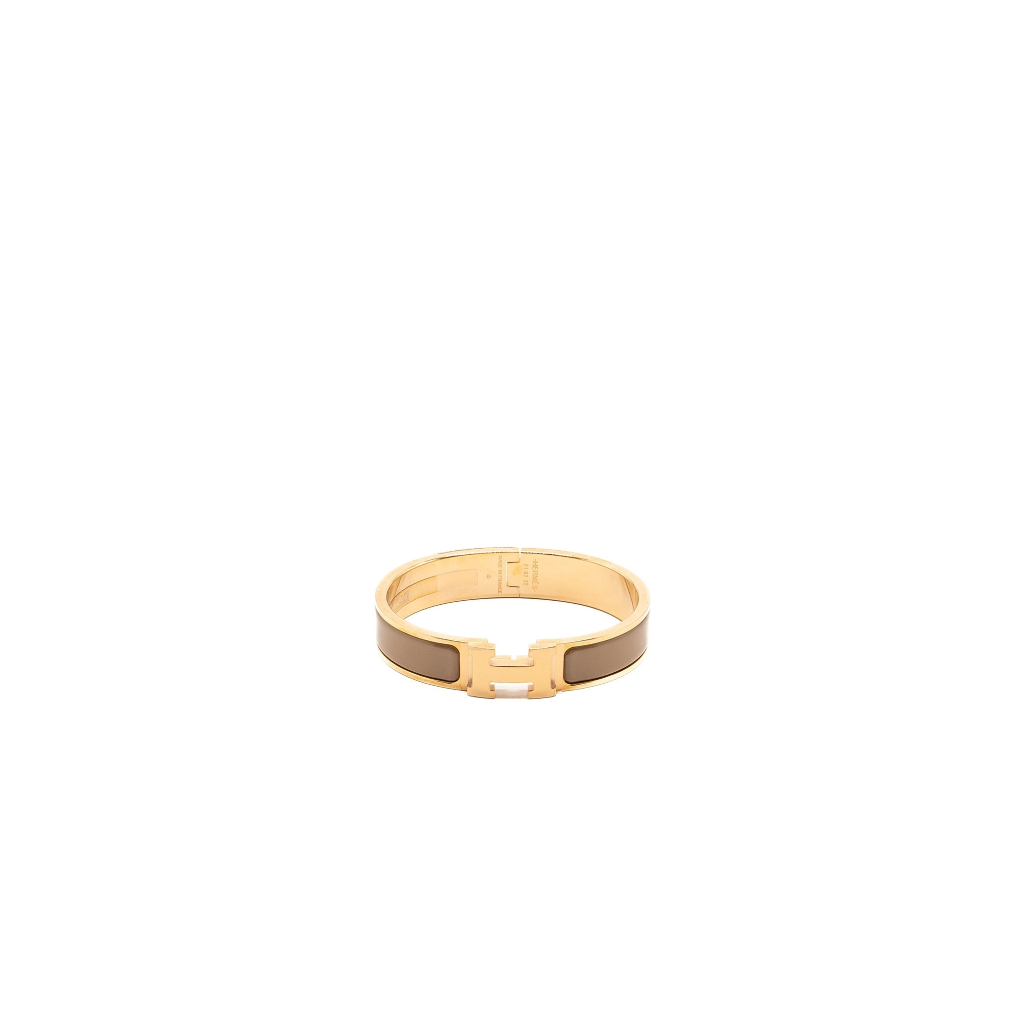 HERMES CLIC H BRACELET CHATAIGNE RGHW