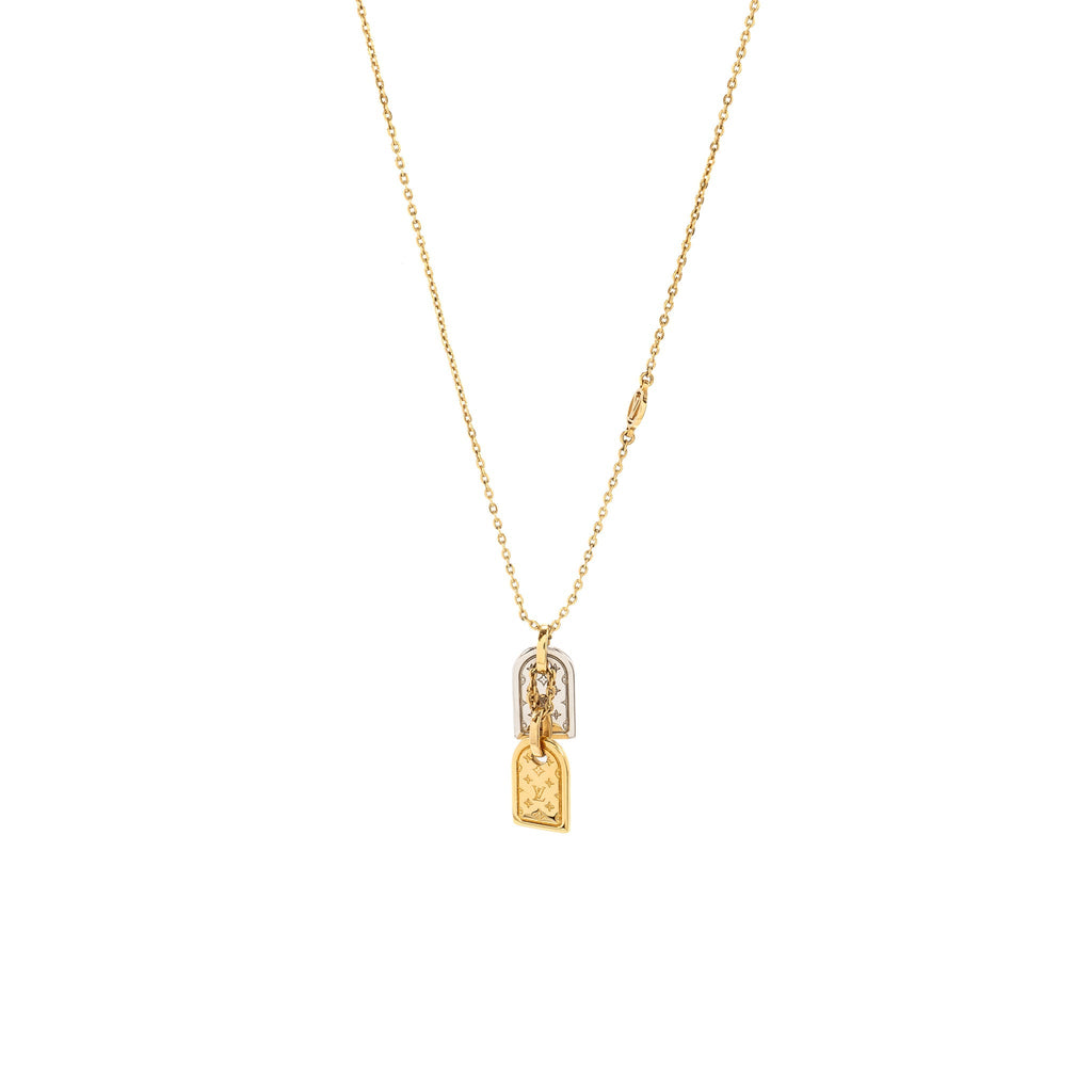 LOUIS VUITTON NANOGRAM NECKLACE GOLD/SILVER TONE