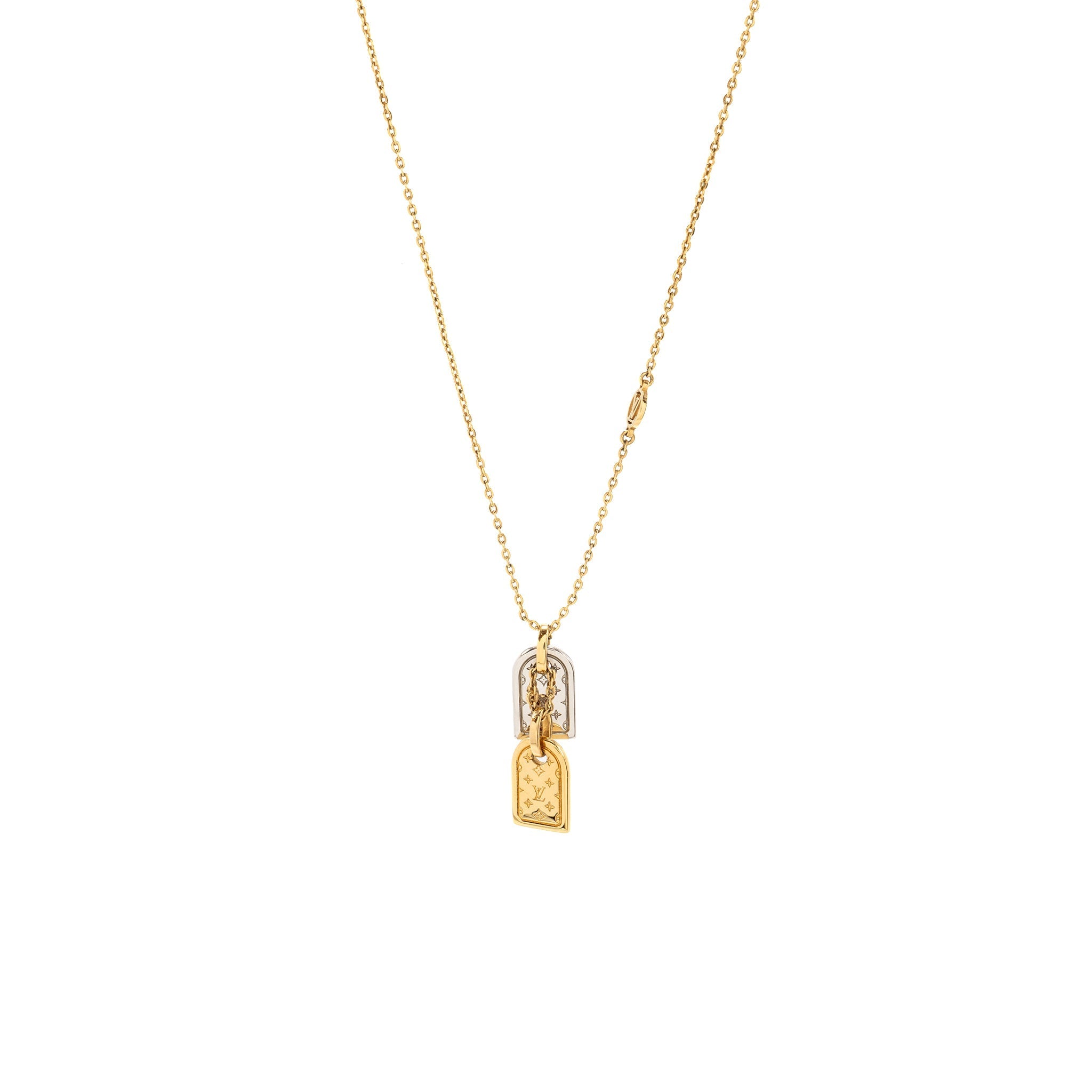 LOUIS VUITTON NANOGRAM NECKLACE GOLD/SILVER TONE