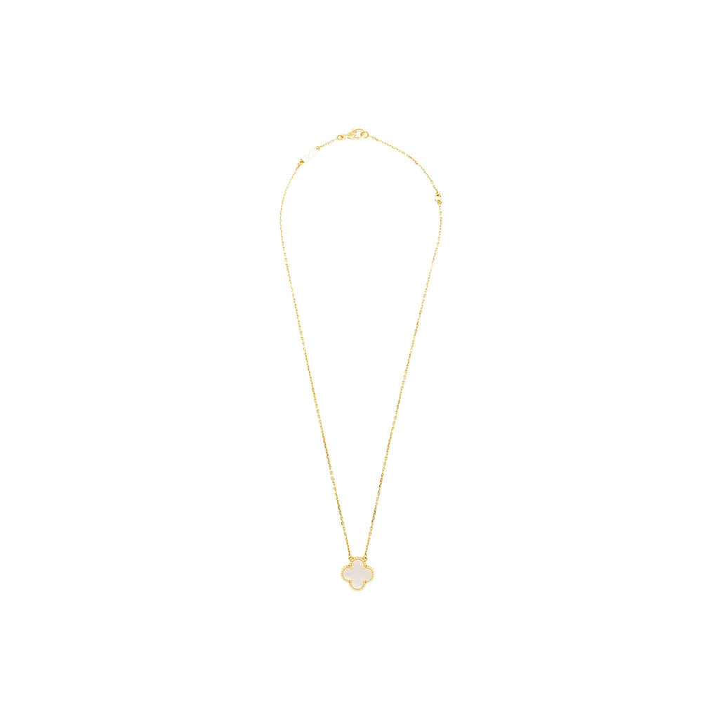 VAN CLEEF AND ARPELS VINTAGE ALHAMBRA PENDANT 18K YELLOW GOLD / MOTHER OF PEARL