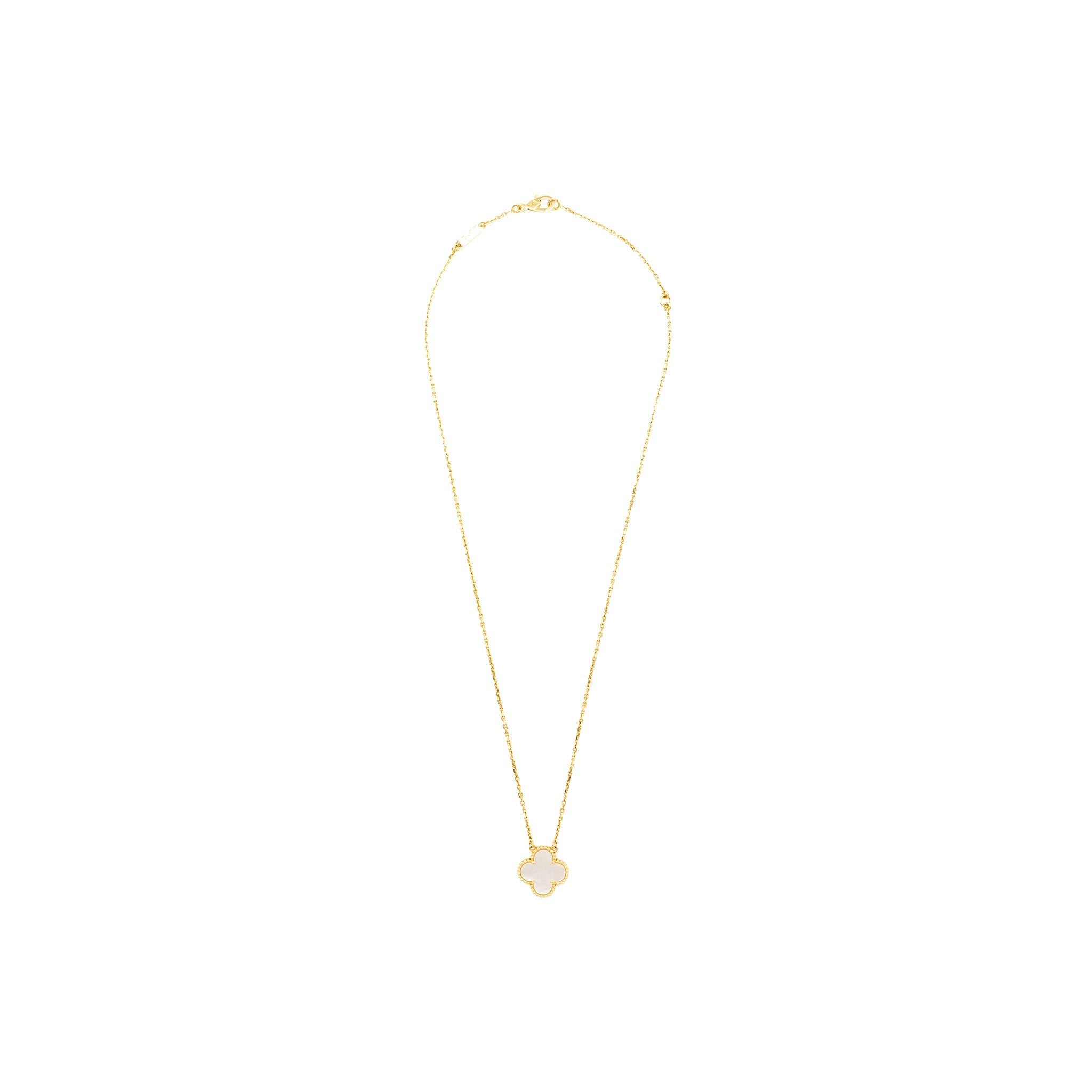 VAN CLEEF AND ARPELS VINTAGE ALHAMBRA PENDANT 18K YELLOW GOLD / MOTHER OF PEARL