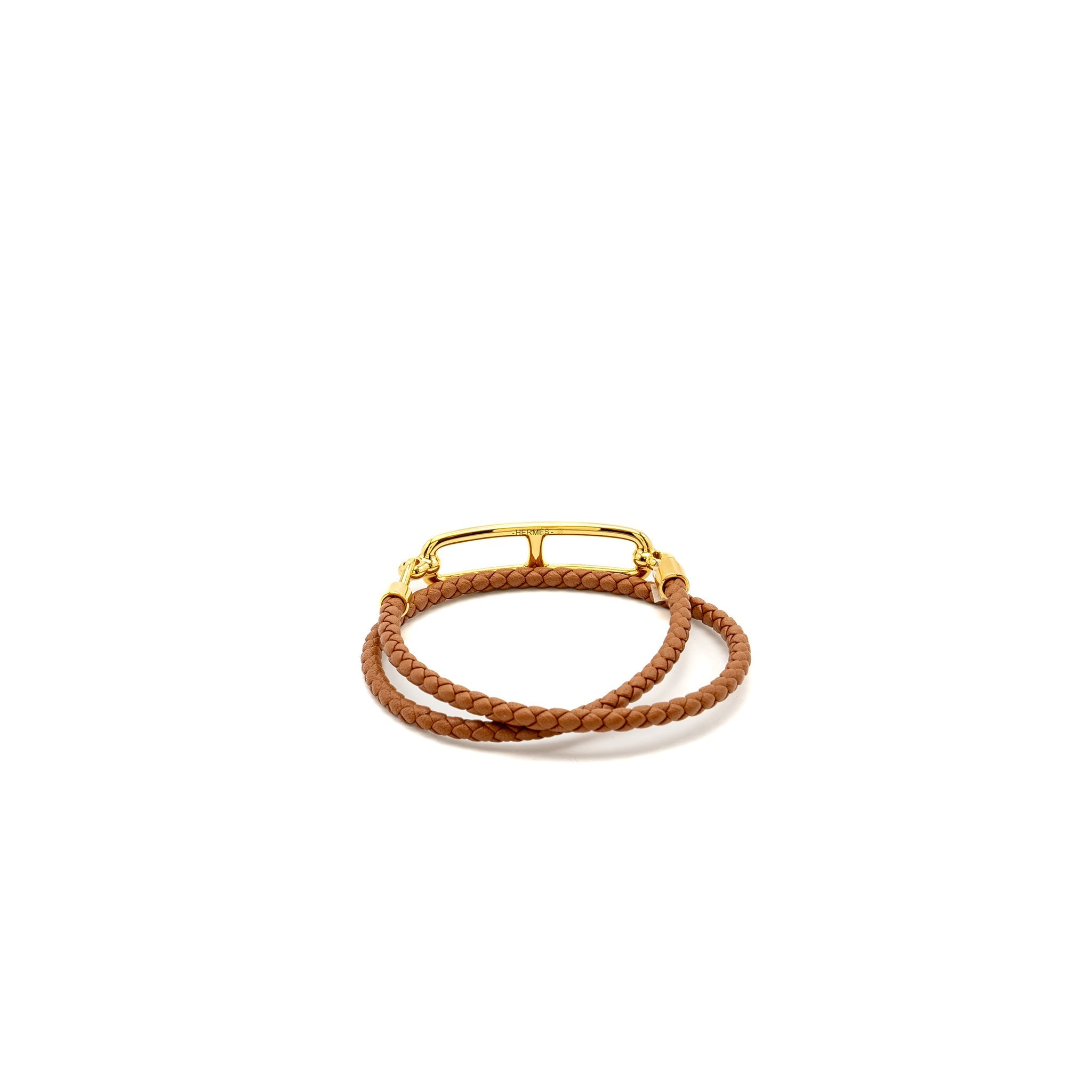 HERMES SIZE T3 BRACELET ROULIS DOUBLE TOUR GHW