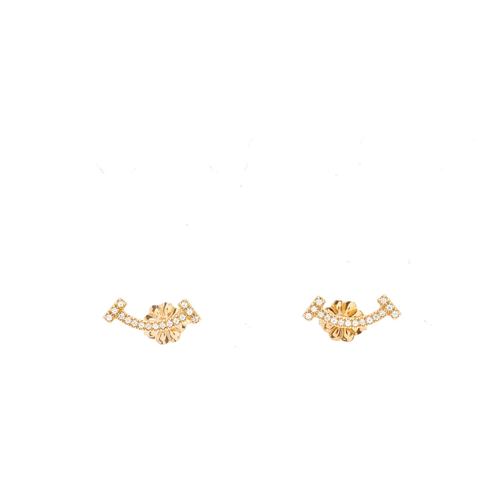 TIFFANY SMILE MINI EARRINGS ROSE GOLD WITH DIAMONDS