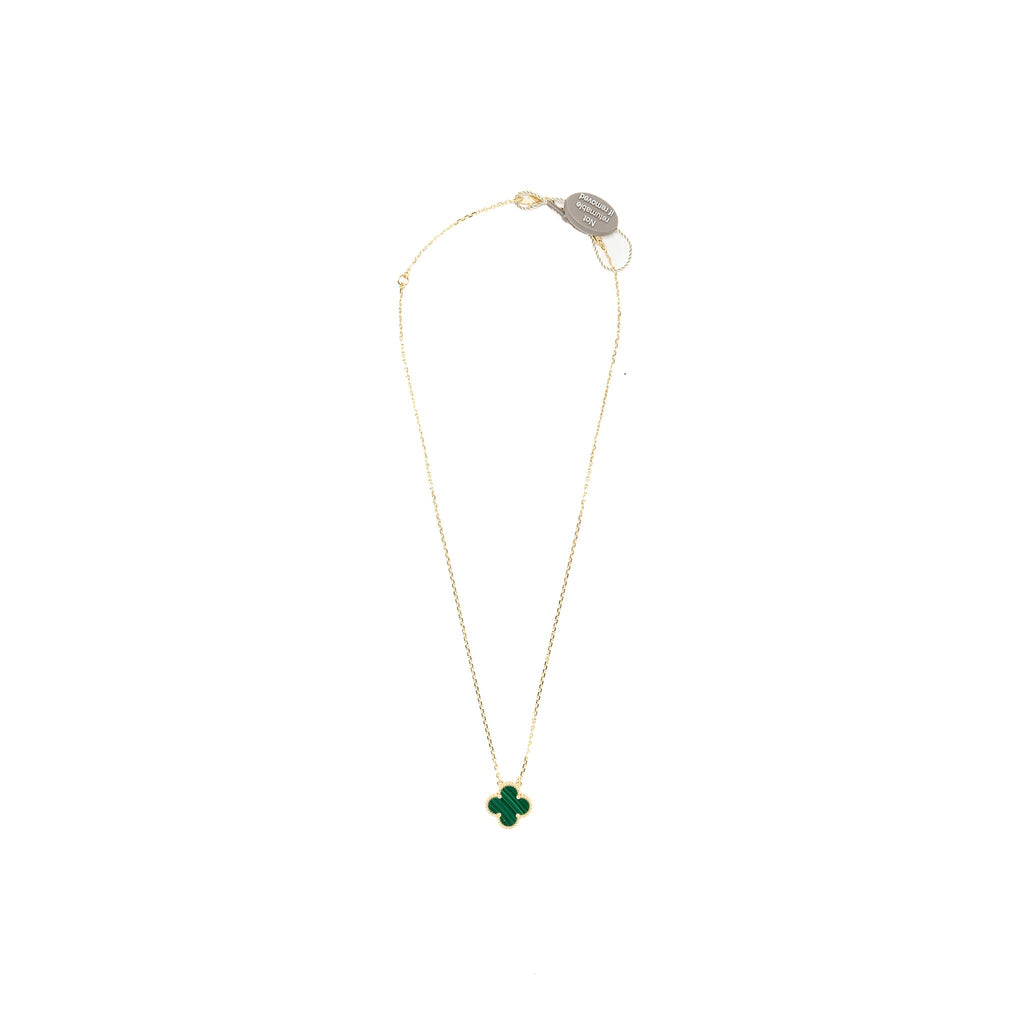VAN CLEEF & ARPELS VINTAGE ALHAMBRA PENDANT MALACHITE YELLOW GOLD