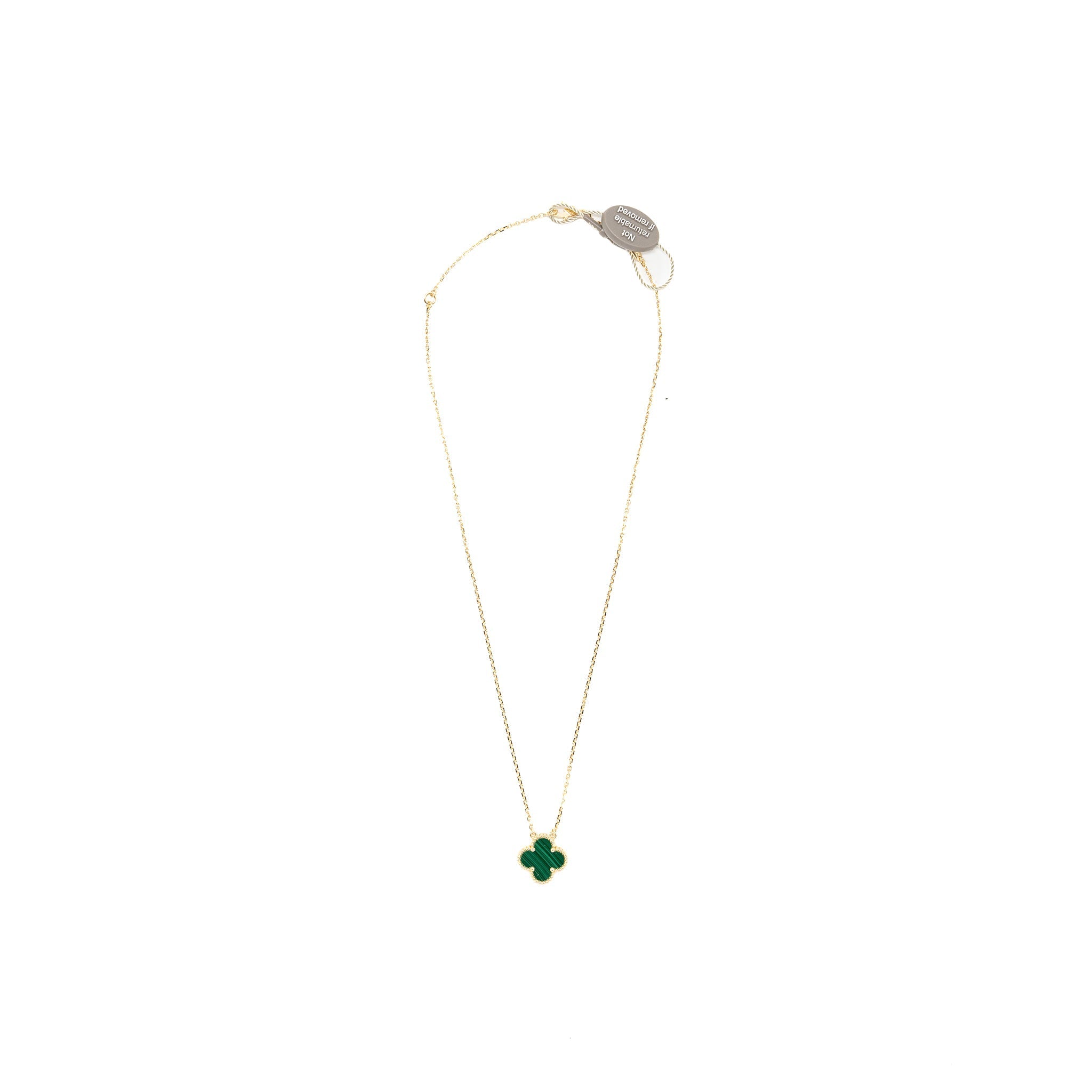 VAN CLEEF & ARPELS VINTAGE ALHAMBRA PENDANT MALACHITE YELLOW GOLD