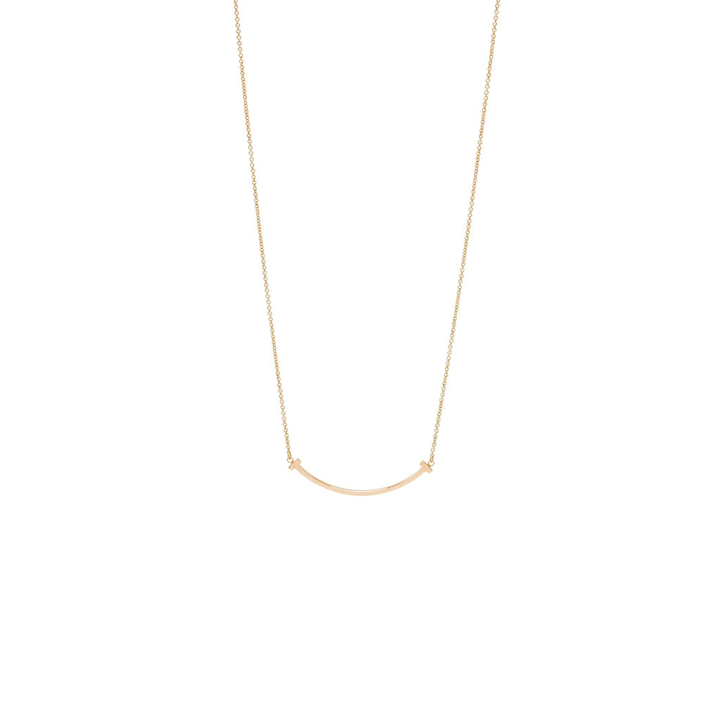 TIFFANY SMALL T SMILE PENDANT ROSE GOLD