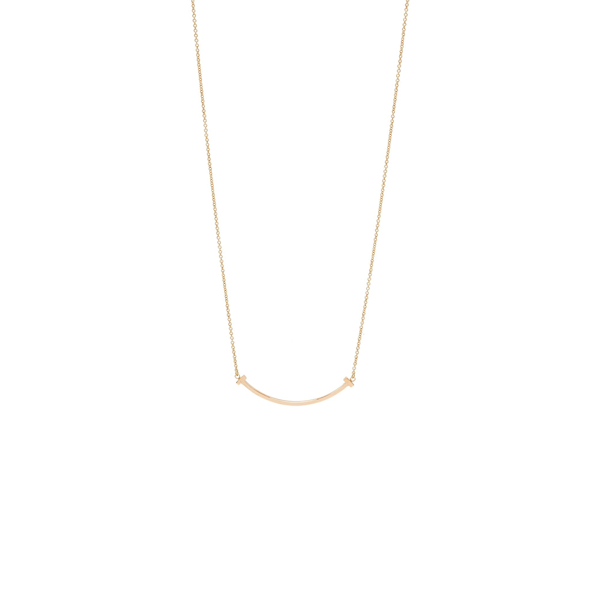TIFFANY SMALL T SMILE PENDANT ROSE GOLD
