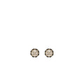 CHANEL ROUND CC LOGO EARRINGS CRYSTAL/ LEATHER LGHW