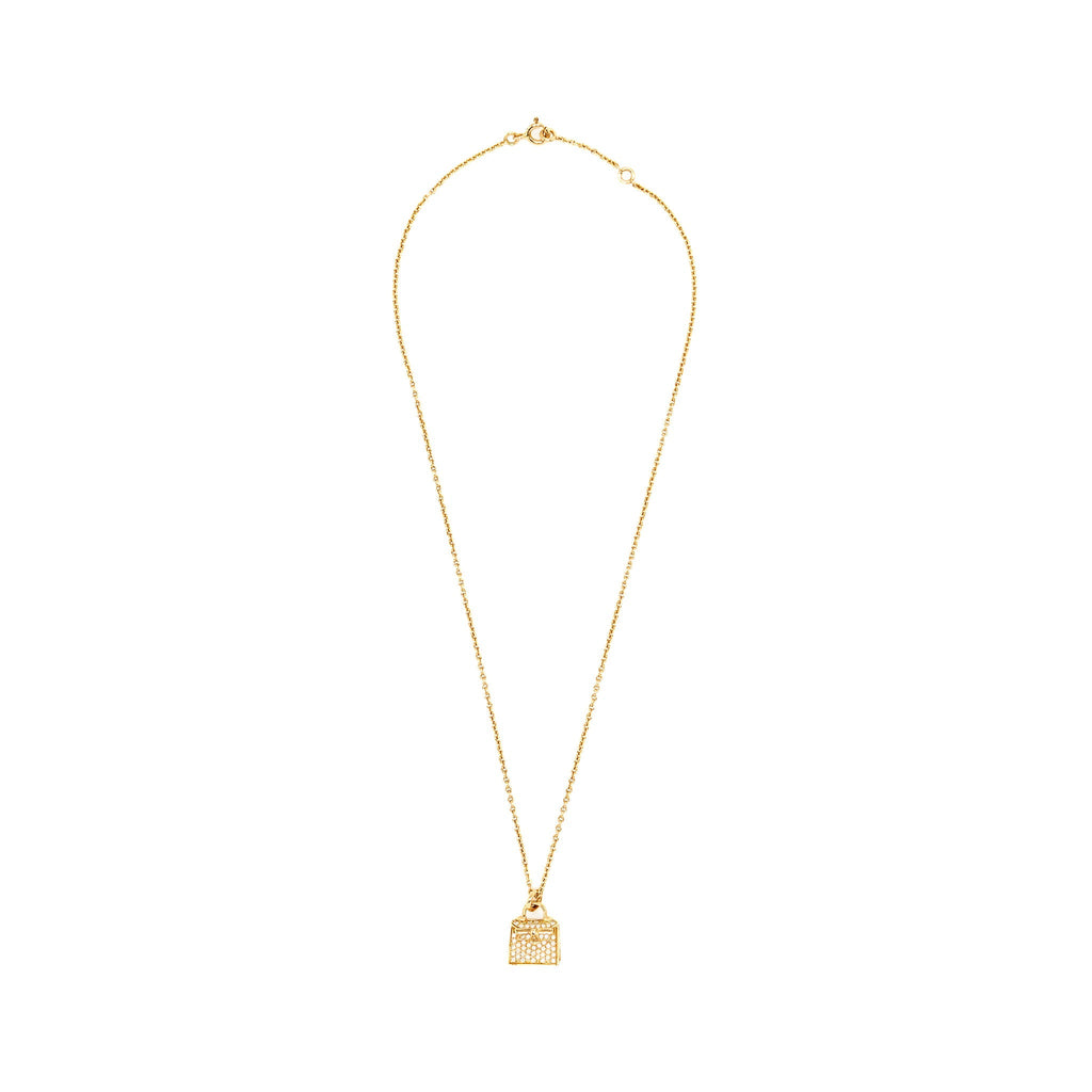 HERMES AMULETTE KELLY PENDANT ROSE GOLD DIAMONDS