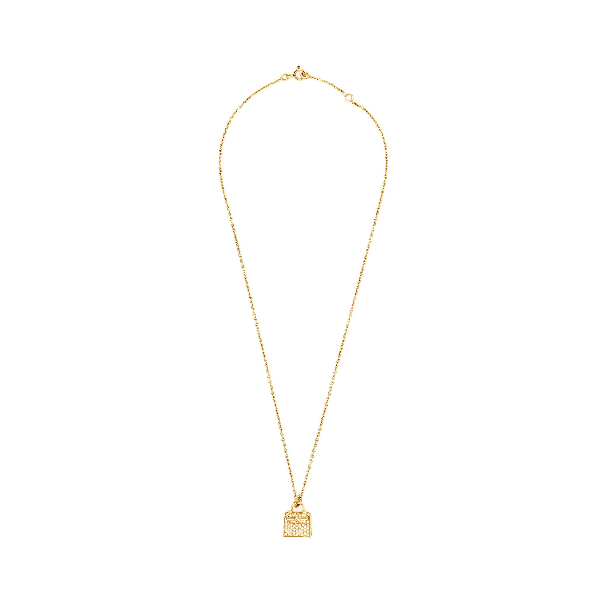 HERMES AMULETTE KELLY PENDANT ROSE GOLD DIAMONDS