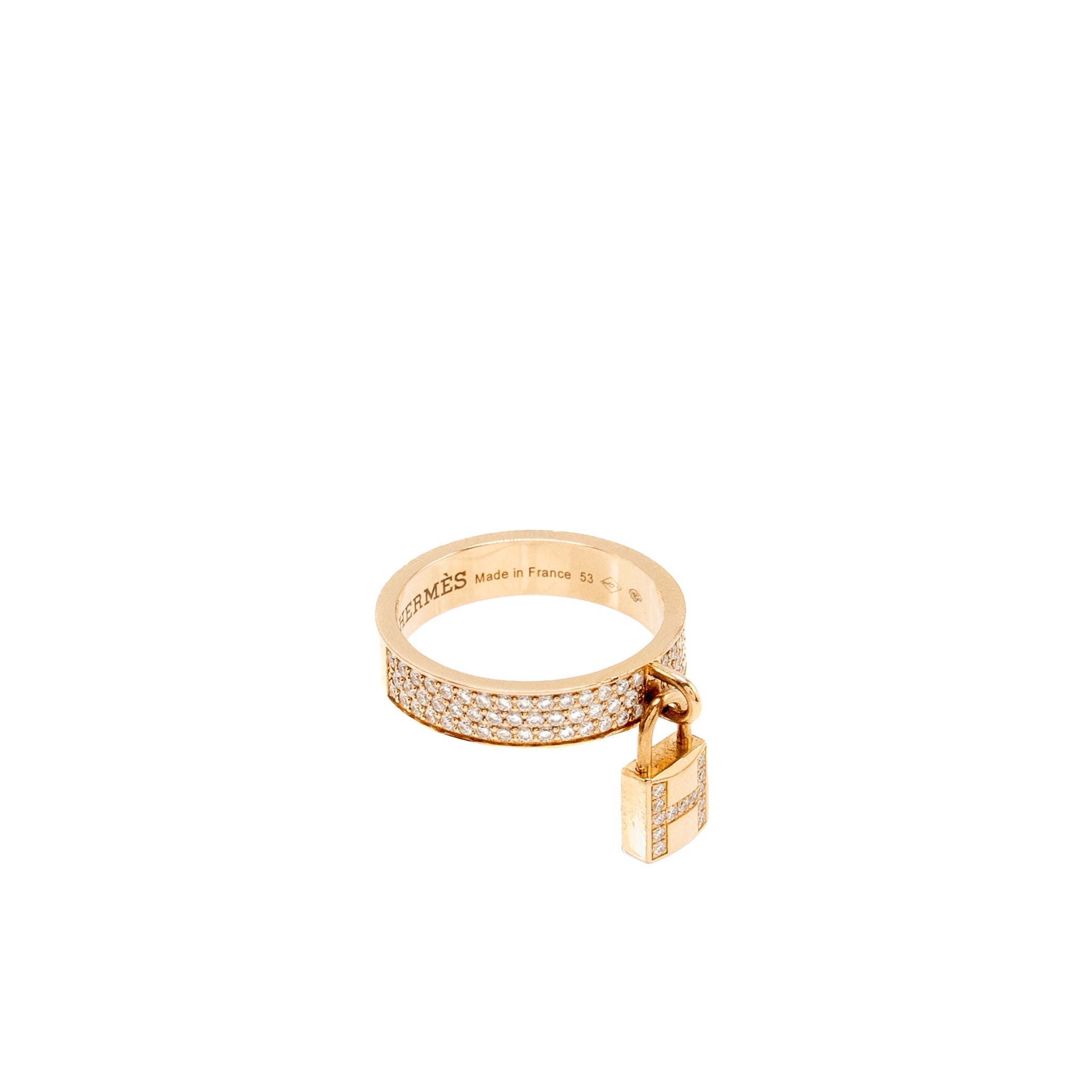 HERMES KELLY CLOCHETTE RING ROSE GOLD WITH DIAMONDS
