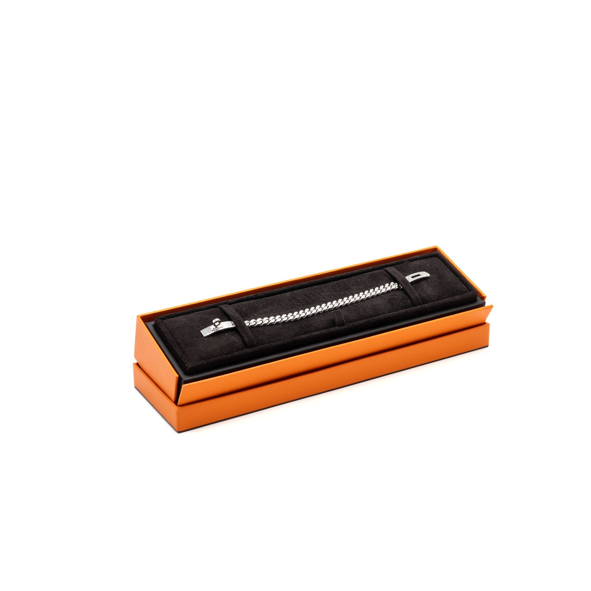 HERMES KELLY GOURMETTE BRACELET WHITE GOLD DIAMONDS