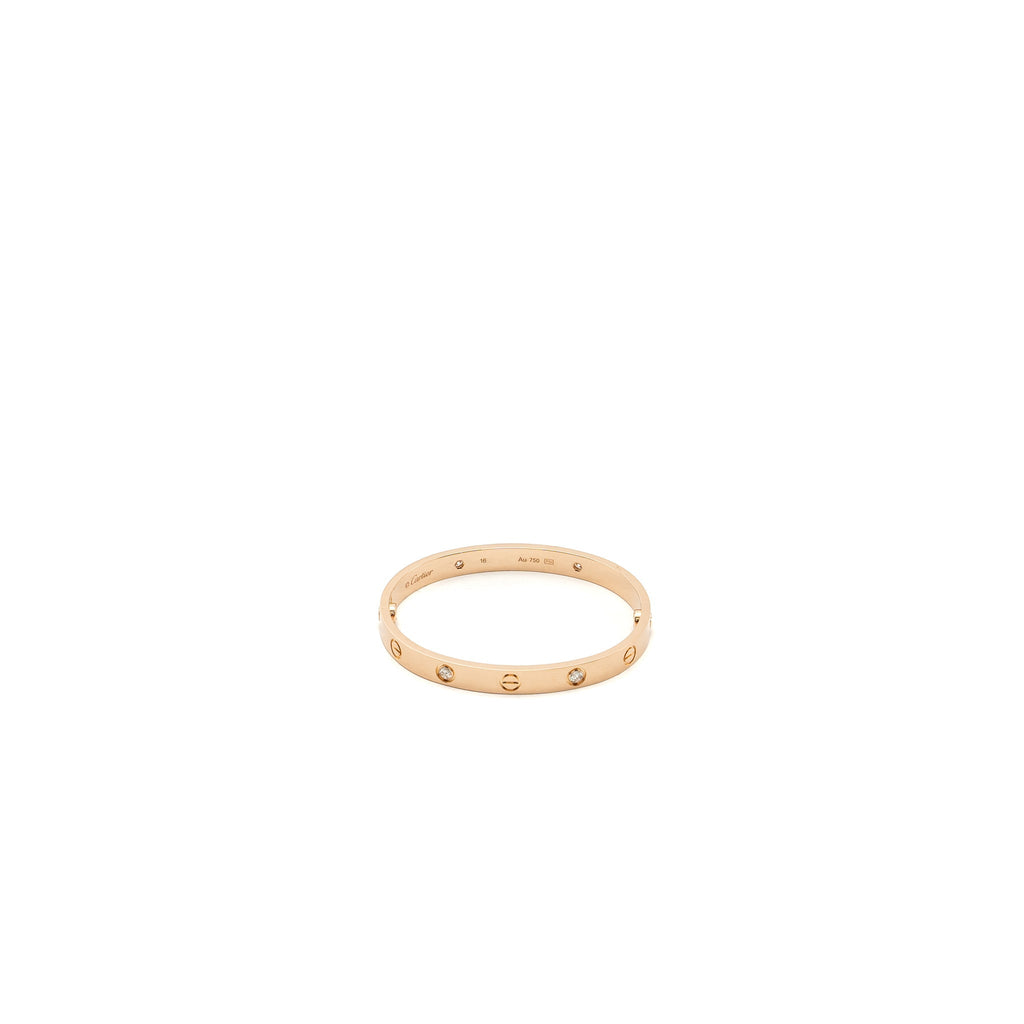 CARTIER LOVE BRACELET ROSE GOLD 4 DIAMONDS